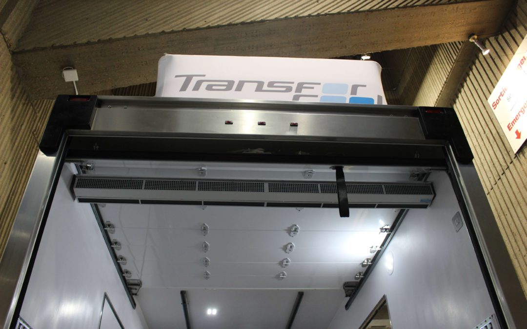 Air curtain BlueSeal installed in Transforcool vehicle with stutter door (roll up door)