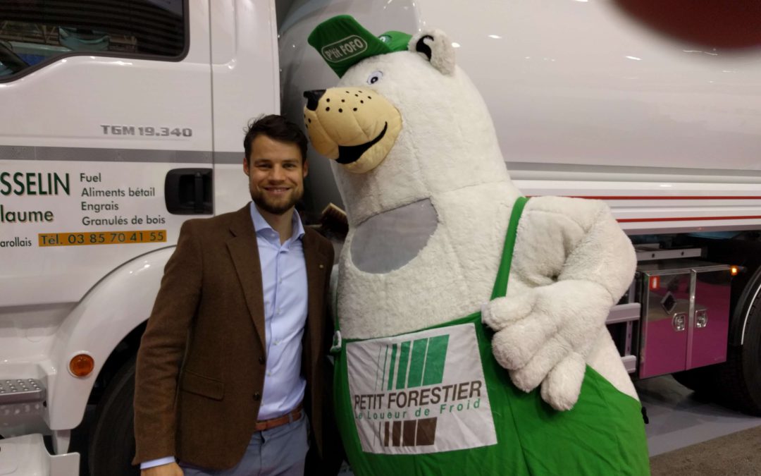 Petit Forestier mascotte with Tom Opdam